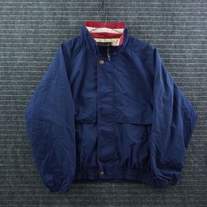 Luna Pier Windbreaker Jacket Mens‎ XL Navy Blue Moon Embroidery Vintage Bomber
